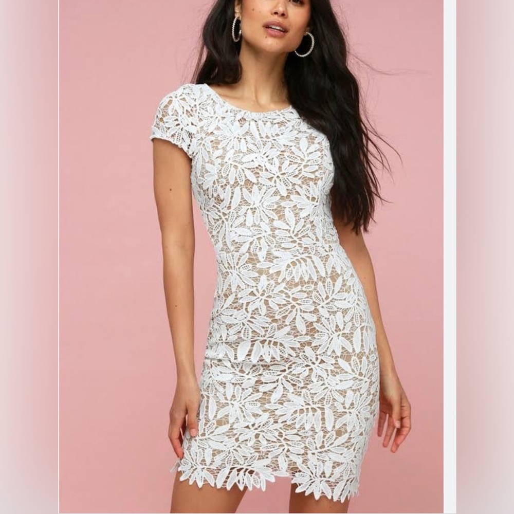 White Lace Midi Dress